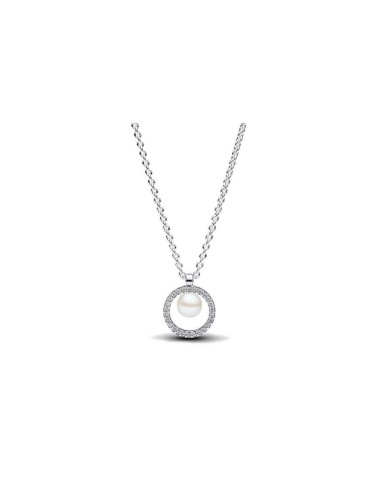 Collar Pandora en plata de ley Perla Cultivada de Agua Dulce y Pavé
