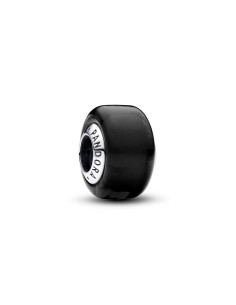 Charm Mini Cristal de Murano Negro en plata de ley