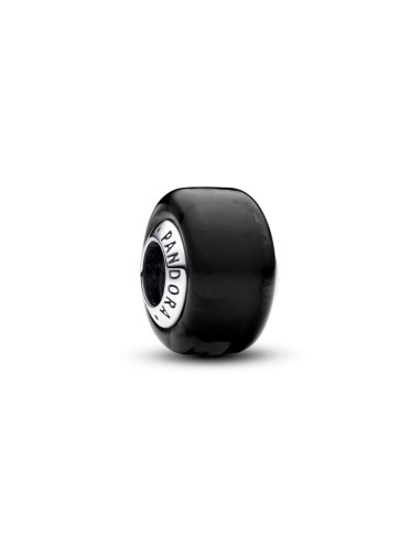 Charm Mini Cristal de Murano Negro en plata de ley