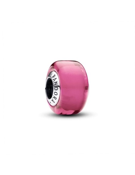 Charm Mini Cristal de Murano Rosa en plata de ley