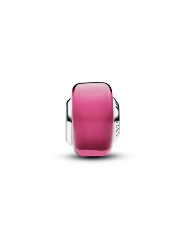 Charm Mini Cristal de Murano Rosa en plata de ley