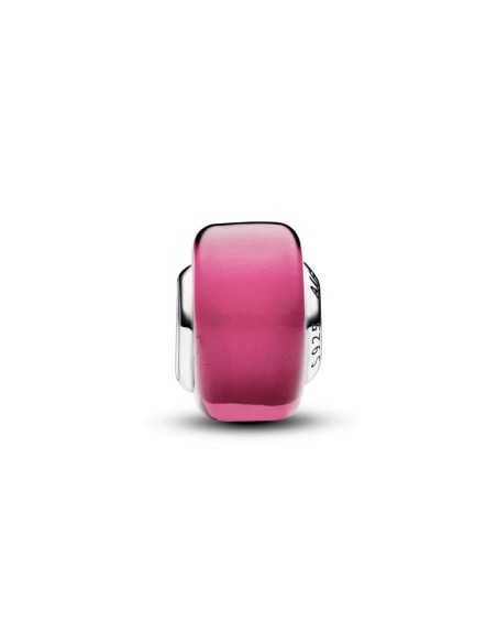 Charm Mini Cristal de Murano Rosa en plata de ley