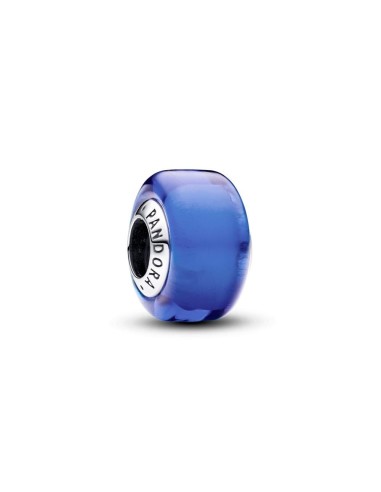 Charm Mini Cristal de Murano Azul en plata de ley
