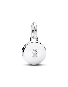 Charm Colgante en plata de ley Medalla Grabable que se abre 