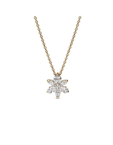 HERBARIUM CLUSTER 14K GOLD-PLATED COLLIER WITH CLEAR CUBIC ZIRCONIA