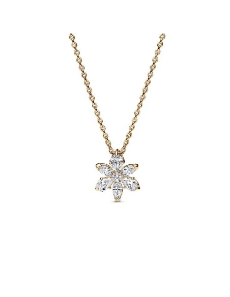 HERBARIUM CLUSTER 14K GOLD-PLATED COLLIER WITH CLEAR CUBIC ZIRCONIA