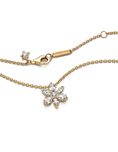 HERBARIUM CLUSTER 14K GOLD-PLATED COLLIER WITH CLEAR CUBIC ZIRCONIA