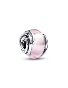 Charm en plata de ley Cristal de Murano Rosa Envuelto​