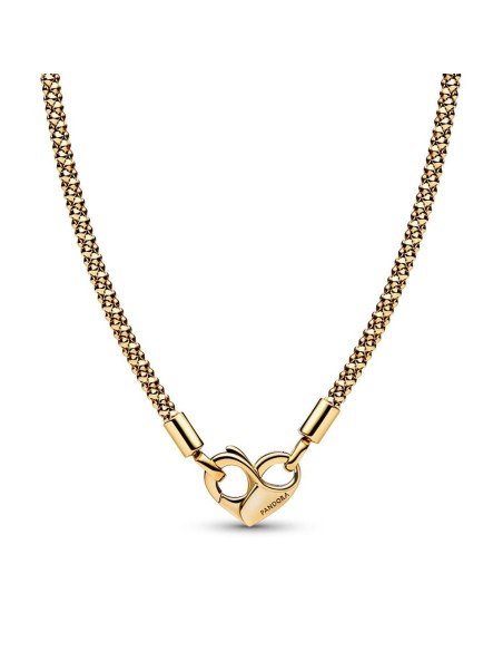 Collar Pandora Moments con un recubrimiento en oro de 14k Cadena con Tachuelas Pandora