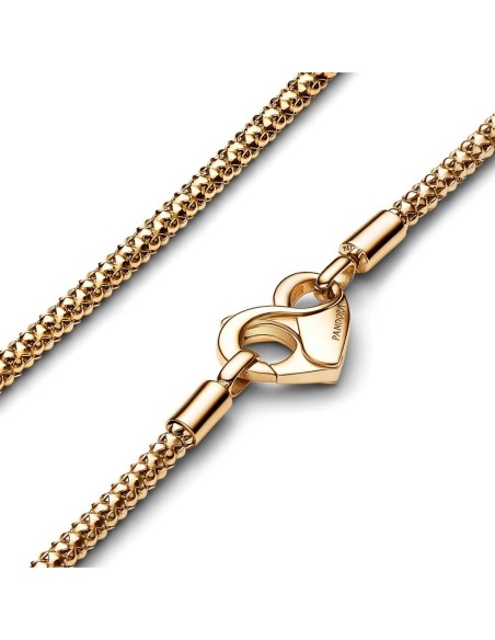Collar Pandora Moments con un recubrimiento en oro de 14k Cadena con Tachuelas Pandora