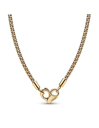 Collar Pandora Moments con un recubrimiento en oro de 14k Cadena con Tachuelas Pandora
