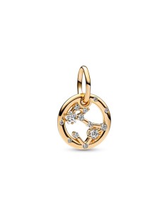 Charm Colgante con un recubrimiento en oro de 14k Zodiaco Piscis Pandora