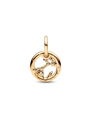 Charm Colgante con un recubrimiento en oro de 14k Zodiaco Piscis Pandora