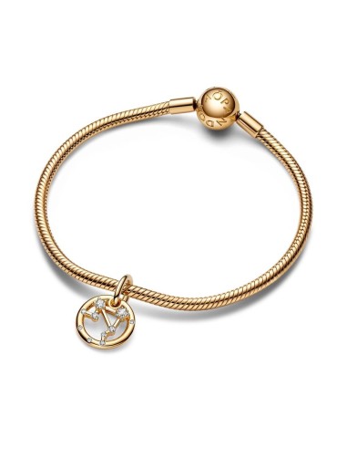 Charm Colgante con un recubrimiento en oro de 14k Zodiaco Libra Pandora