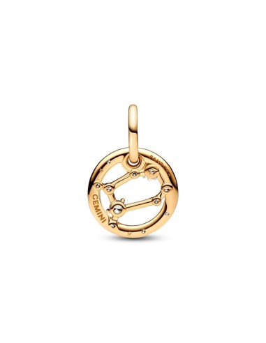 Charm Colgante con un recubrimiento en oro de 14k Zodiaco Géminis Pandora