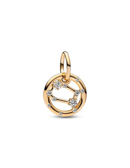 Charm Colgante con un recubrimiento en oro de 14k Zodiaco Géminis Pandora