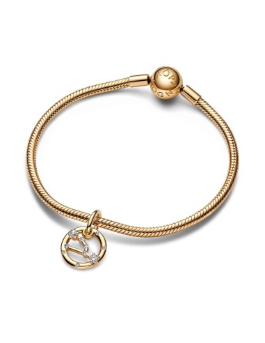  Charm Colgante con un recubrimiento en oro de 14k Zodiaco Tauro Pandora