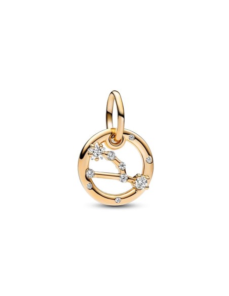  Charm Colgante con un recubrimiento en oro de 14k Zodiaco Tauro Pandora