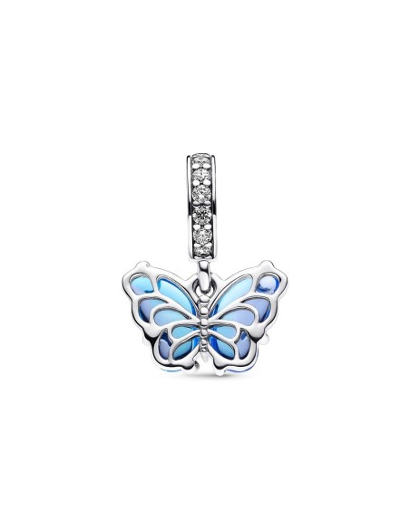 Charm Colgante de Cristal de Murano en plata de ley Mariposa Azul Pandora