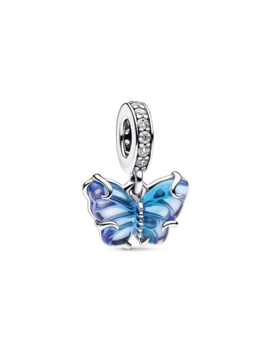 Charm Colgante de Cristal de Murano en plata de ley Mariposa Azul Pandora