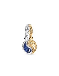 Charm Colgante en plata de ley y con un recubrimiento en oro de 14k Sol & Luna en Dos Tonos Pandora