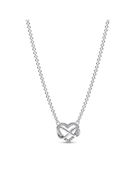 Collar en plata de ley Corazón Infinito Brillante Pandora