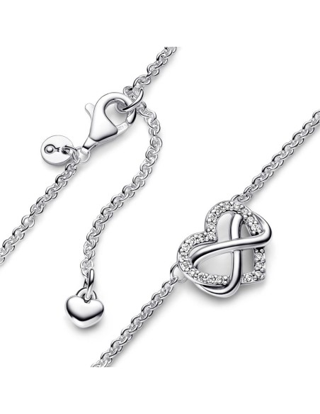 Collar en plata de ley Corazón Infinito Brillante Pandora