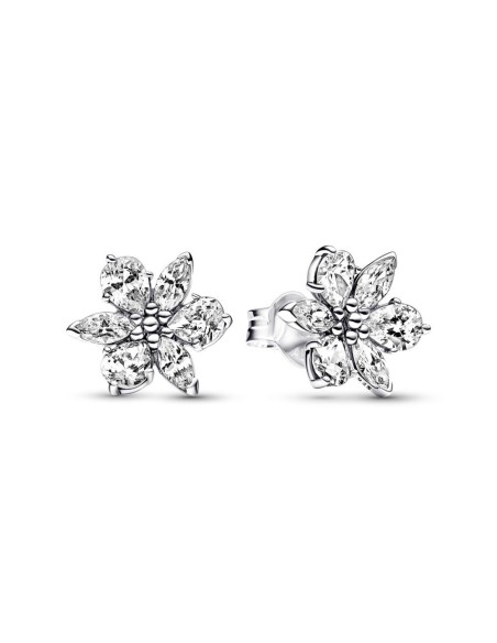 Pendientes de Botón en plata de ley Herbario Brillante Pandora