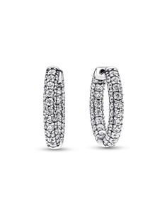 Pendientes de Aro en plata de ley Fila en Pavé Pandora