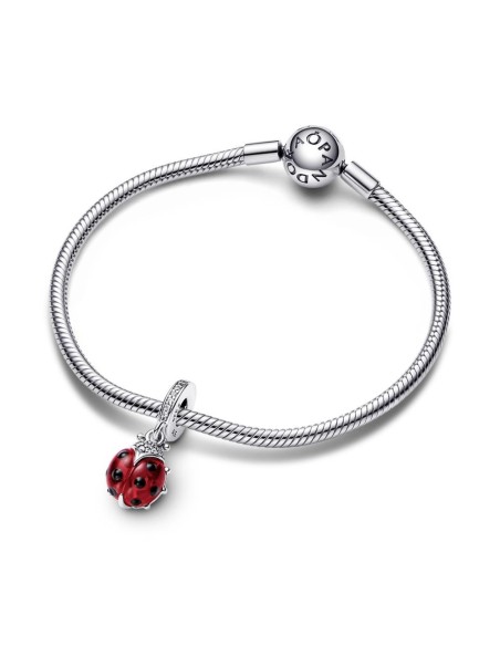 Charm Colgante en plata de ley Mariquita Roja