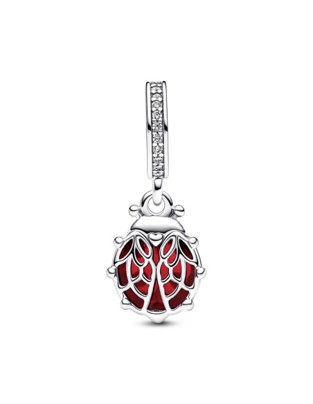 Charm Colgante en plata de ley Mariquita Roja