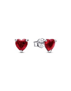 Pendientes de botón Corazón Rojo 2