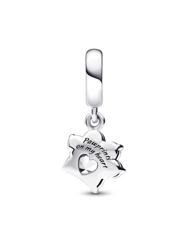 Charm Colgante en plata de ley Huella de Mascota Brillante Pandora