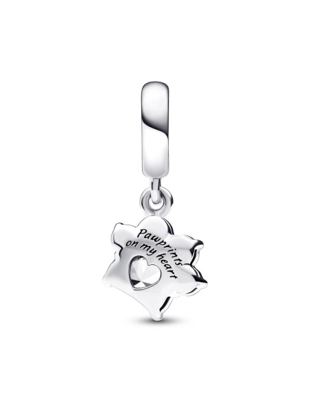 Charm Colgante en plata de ley Huella de Mascota Brillante Pandora