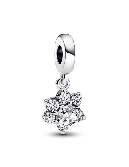 Charm Colgante en plata de ley Huella de Mascota Brillante Pandora