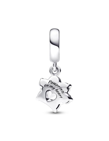 Charm Colgante en plata de ley Huella de Mascota Brillante Pandora
