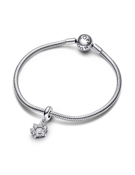 Charm Colgante en plata de ley Huella de Mascota Brillante Pandora