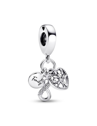 Charm Colgante Triple en plata de ley Inifinito Familia Pandora