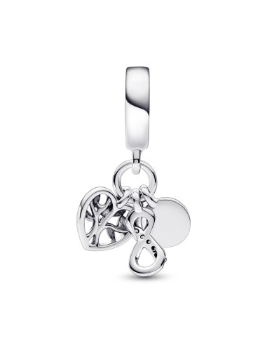 Charm Colgante Triple en plata de ley Inifinito Familia Pandora