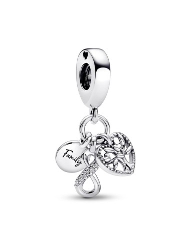 Charm Colgante Triple en plata de ley Inifinito Familia Pandora