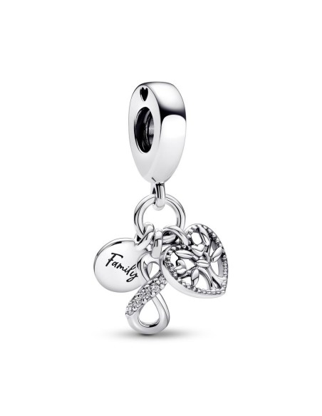 Charm Colgante Triple en plata de ley Inifinito Familia Pandora