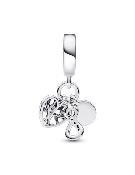 Charm Colgante Triple en plata de ley Inifinito Familia Pandora