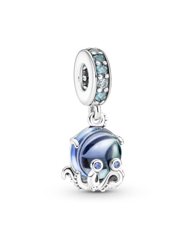Charm Colgante en plata de ley Pulpo Cristal de Murano