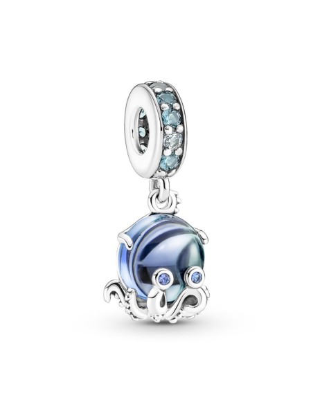 Charm Colgante en plata de ley Pulpo Cristal de Murano