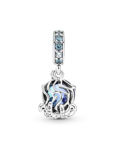 Charm Colgante en plata de ley Pulpo Cristal de Murano