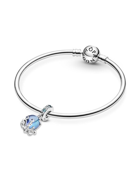 Charm Colgante en plata de ley Pulpo Cristal de Murano