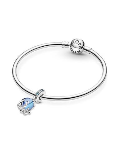 Charm Colgante en plata de ley Pulpo Cristal de Murano