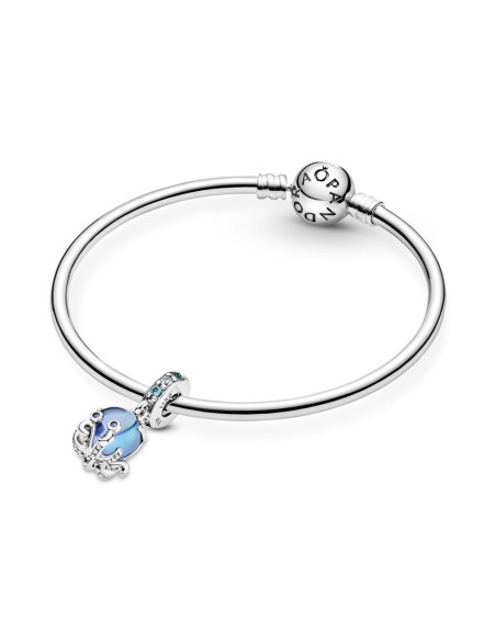 Charm Colgante en plata de ley Pulpo Cristal de Murano