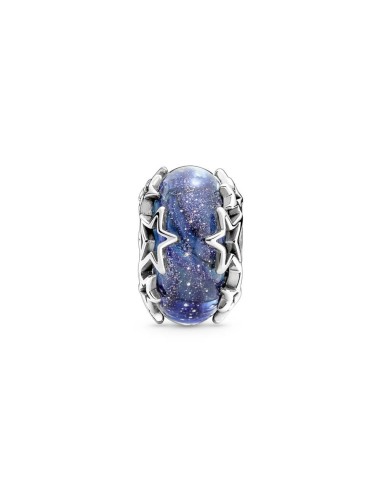 Charm de cristal de Murano en plata de ley Galaxia & Estrella