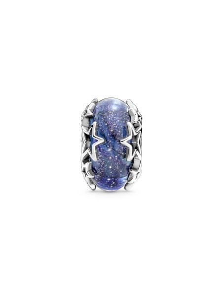 Charm de cristal de Murano en plata de ley Galaxia & Estrella